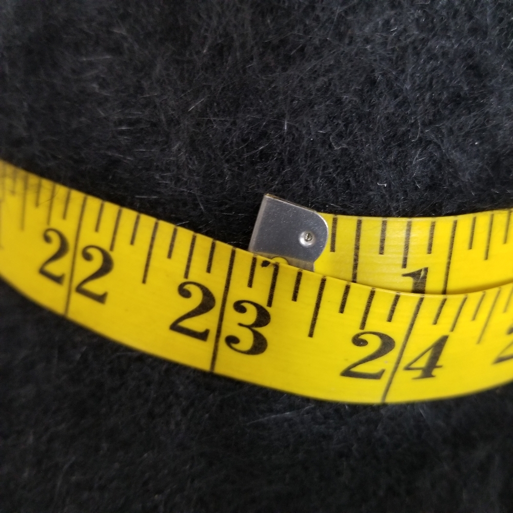 Bucket Hat Black Angora Rabbit Fur Winter Streetwear - Picture 11 of 12
